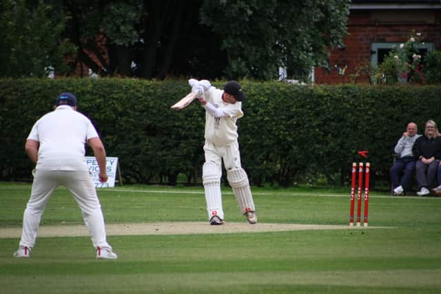 A Scalby 2nds batter is clean-bowled.