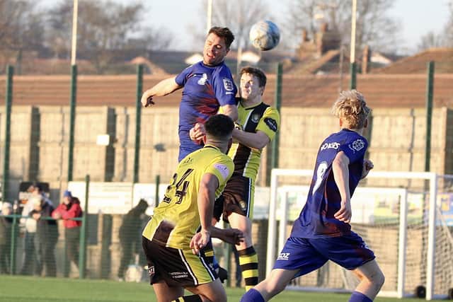 Bridlington Rovers Pandas win a header in their home game against Cottingham last weekend
