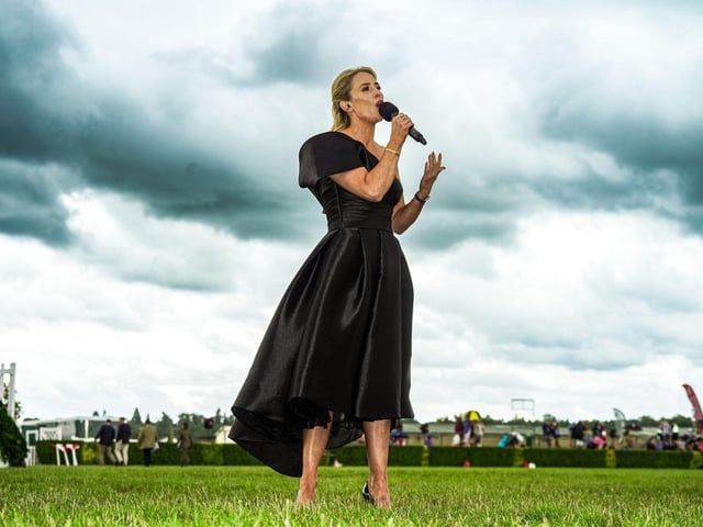 Lizzie Jones takes to the main ring at the show twice a day to sing