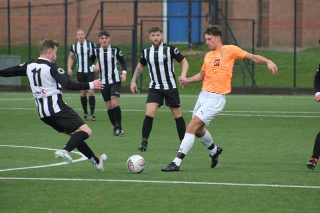 Kieran Link in action for Edgehill in the cup win against Great Ayton