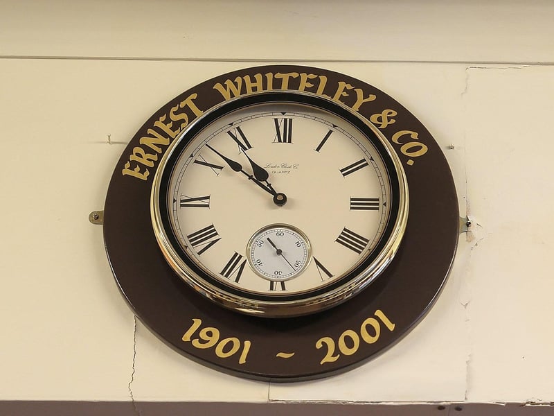 A close up of the special centenary clock.
