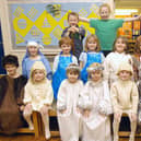 Flamborough School pupils line up during a Christmas play dress rehearsal in 2003. (PA0351-4b)