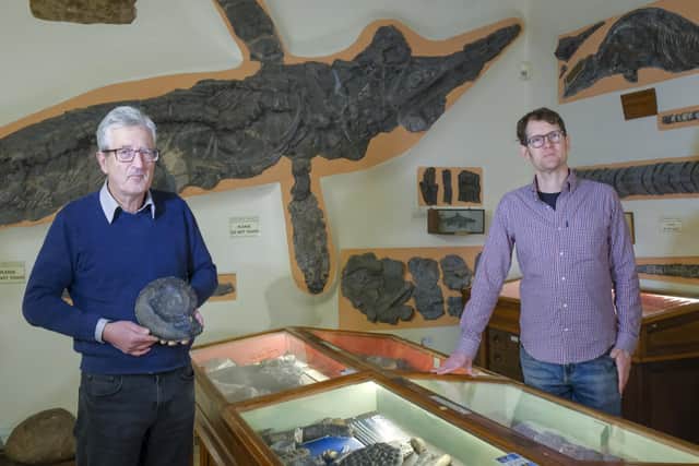 Roger Osborne, curator of geology at Whitby Museum (left) and Yorkshire Fossil Festival director Dr Liam Herringshaw at Whitby Museum.
© Tony Bartholomew  /  Turnstone Media