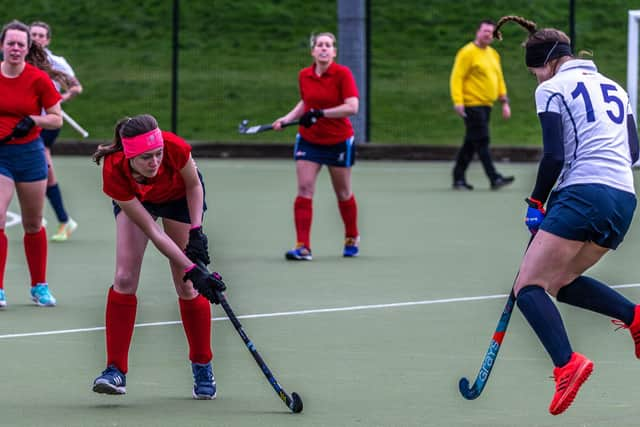 Natasha Kent takes evasive action during the 1-0 loss for Whitby.