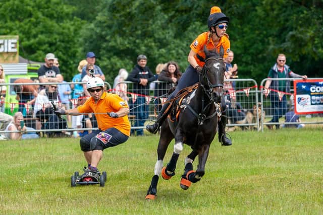 Competitiors taking part in the extreme sport can travel at speeds of up to 30mph