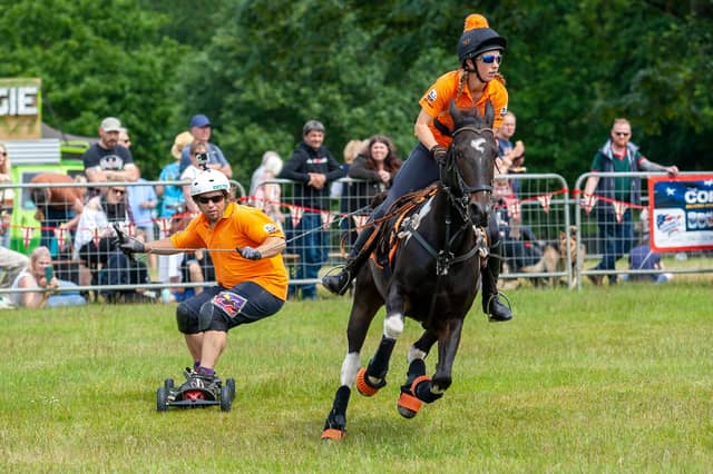 Competitiors taking part in the extreme sport can travel at speeds of up to 30mph