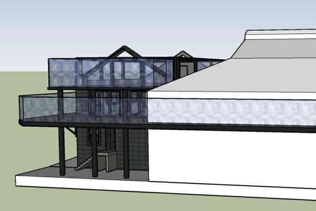 An artist's impression of what the balcony would look like.