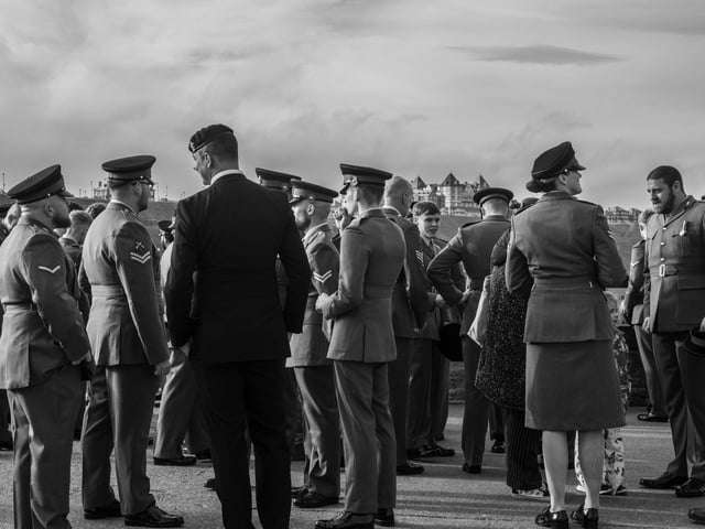 Enjoying a chat after the Remembrance Day parade. Photo: Deborah McCarthy