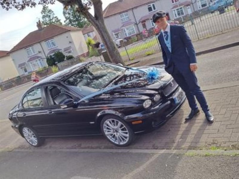 Here is Kian Wilkinson on his way to Bridlington School prom.