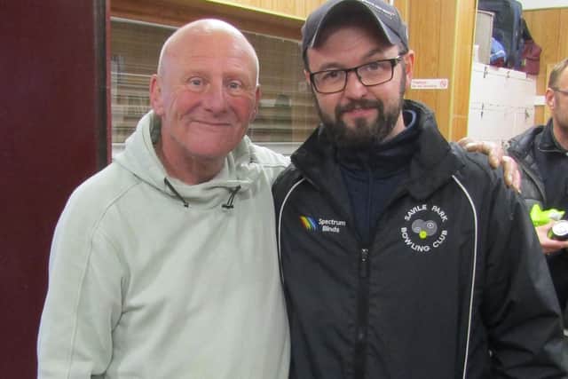 North Cliff star Nigel Trotter, left, who won the Eastfield Singles Merit, with runner-up Ellis Owen.