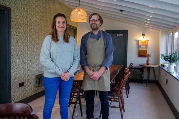 Cecily Fearnley, pictured with partner Peter Neville, at The Homestead Kitchen, Goathland.
picture: James Hardisty.
