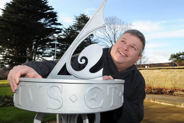 Chris Roe Parks Area Officer North, Parks and Countryside Services pictured with the new sundial in 2011