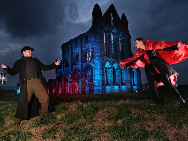 Vampires stalk the Abbey - Luke Simpson with Vicki Swan.