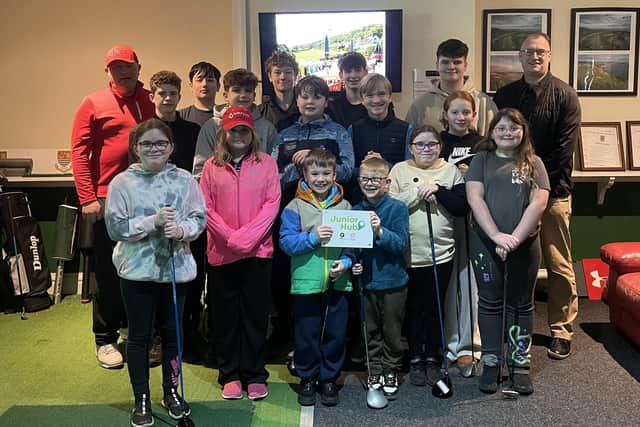 South Cliff Golf Club have been awarded Junior Hub Club status, some of the junior players line up with club pro and coach Ivan Oliver and club juniors organiser Gary Dixon.