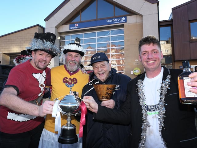 Dickie Bird celebrates with the joint winners