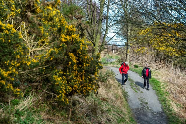 Walkers on the Cleveland Way at Sandsend