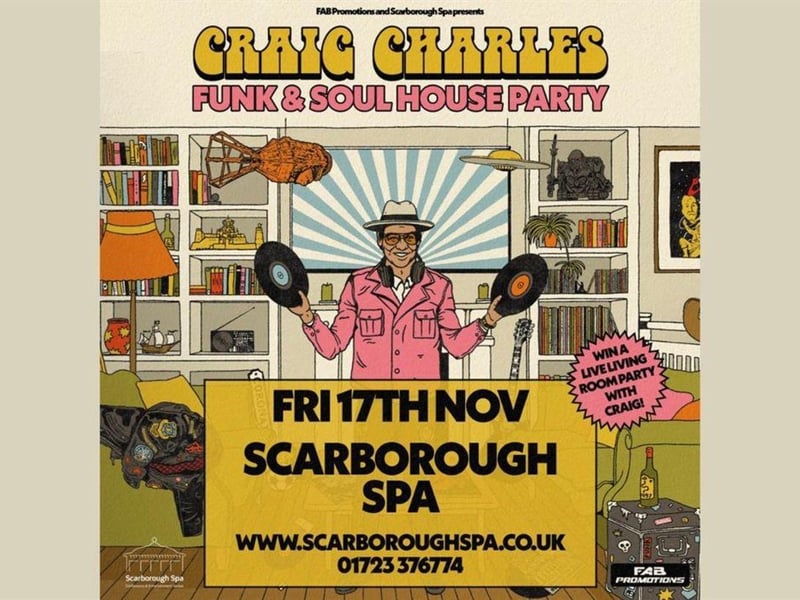 Craig Charles Funk and Soul Club is coming to Scarborough Spa on November 17. This all-new DJ show for 2023 invites fans to enter Craig’s living room as he delves into his extensive record collection to bring you straight-up groove bangers, exclusive funk and soul cuts, and much more.