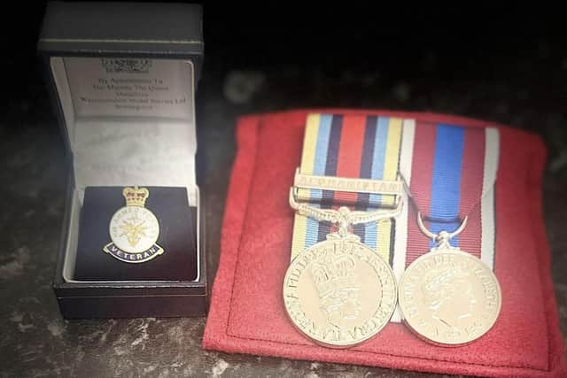 Emmalee Lax's medals Afghanistan and Queen's platinum jubilee medals.