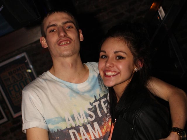 Tom and Kaeli at Drop the bomb, Blue Lounge.