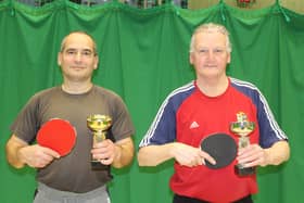 New recruit Pier Canta, left, and Chris Deegan were the Doubles winners in the Bridlington Table Tennis League Wednesday Night Round-Robin tournament.