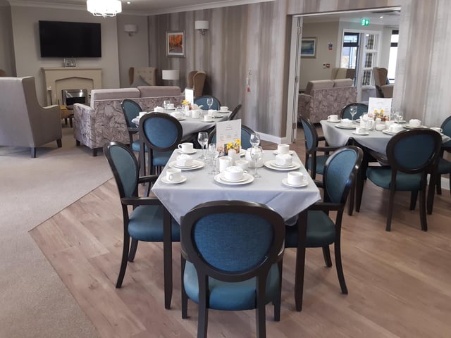 Part of The Mayfield's dining room area.