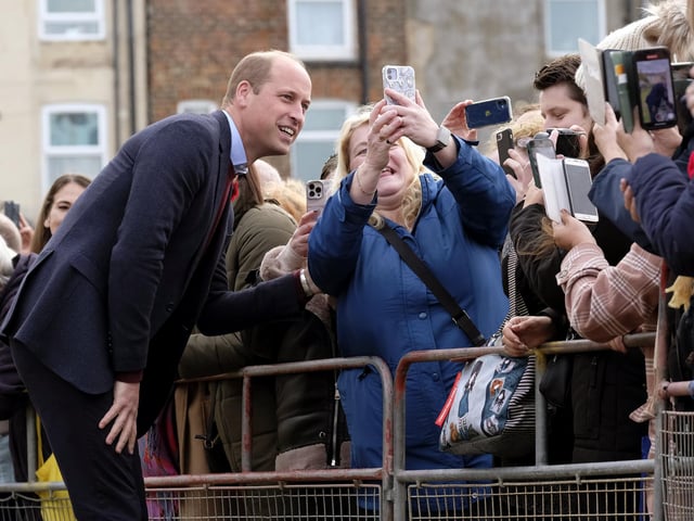 Prince William poses for a selfie