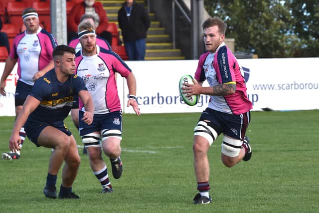 Skipper Drew Govier scores a try in the 28-5 win against Old Crossleyans on October 1.