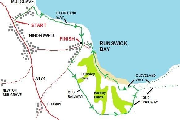 Map of the walk around Runswick Bay