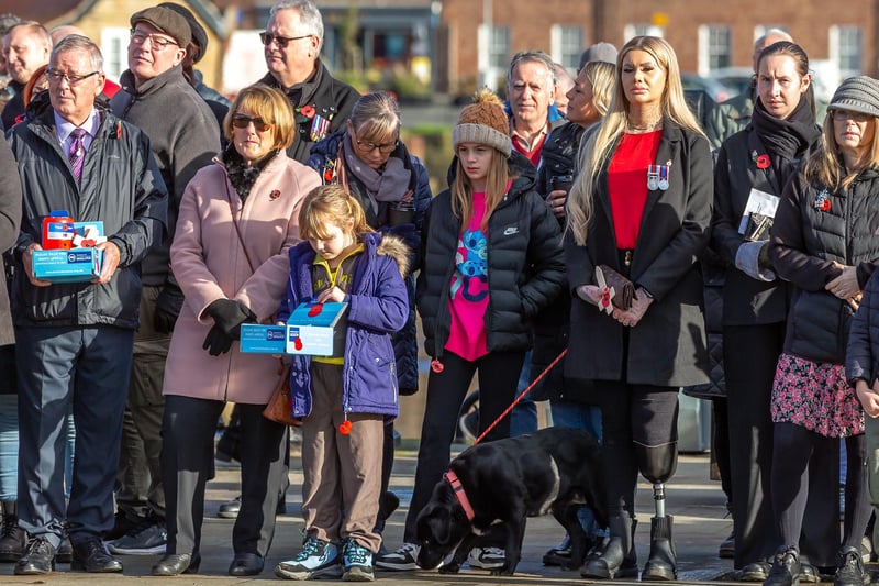 People pay their respects at the Dock End service in Whitby.