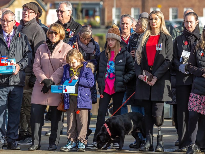 People pay their respects at the Dock End service in Whitby.