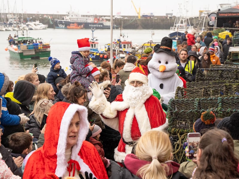 Santa arrived in Scarborough Harbour at 11am.