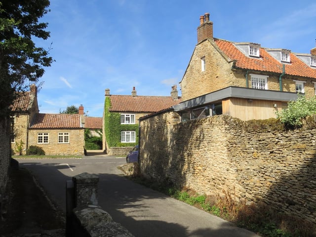 Quaint street scene of Hutton Buscel.