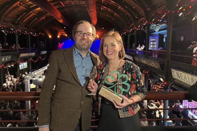 Peter Neville and Cecily Fearnley of the Homestead Kitchen at the Michelin Awards in Glasgow.