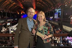 Peter Neville and Cecily Fearnley of the Homestead Kitchen at the Michelin Awards in Glasgow.