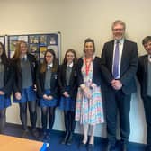 Baroness Barran, the Minister for Schools Systems at the Department for Education, and Regions Group Director John Edwards visit Scarborough's George Pindar School.