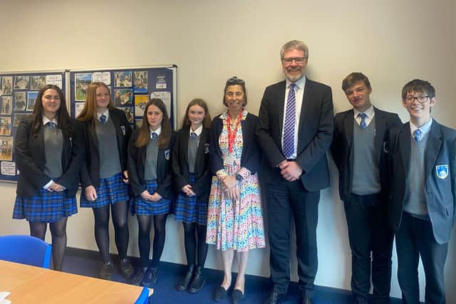 Baroness Barran, the Minister for Schools Systems at the Department for Education, and Regions Group Director John Edwards visit Scarborough's George Pindar School.