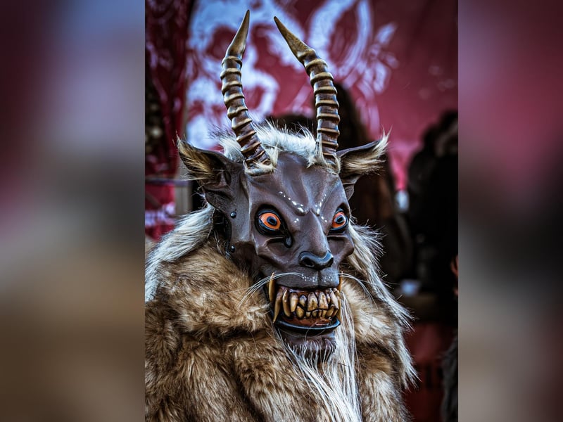 This ghastly sight greeted crowds at the Krampus Run parade.