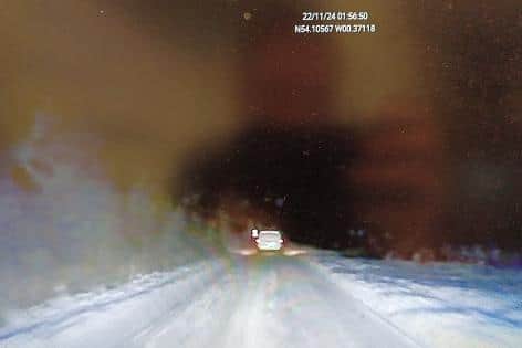 The early morning chase saw the vehicles navigate some treacherous roads.