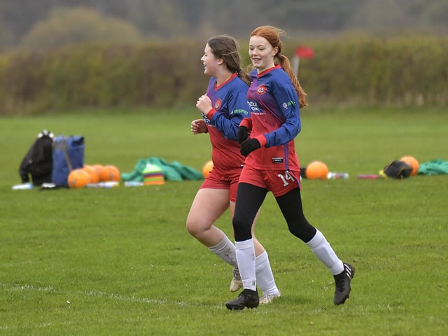 Scarborough Ladies Under-15s players celebrate the win against Wigginton Grasshoppers