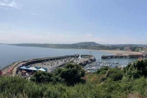 Looking down to the Harbour from the Castle.