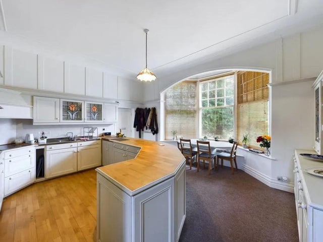The large kitchen with impressive interiors.