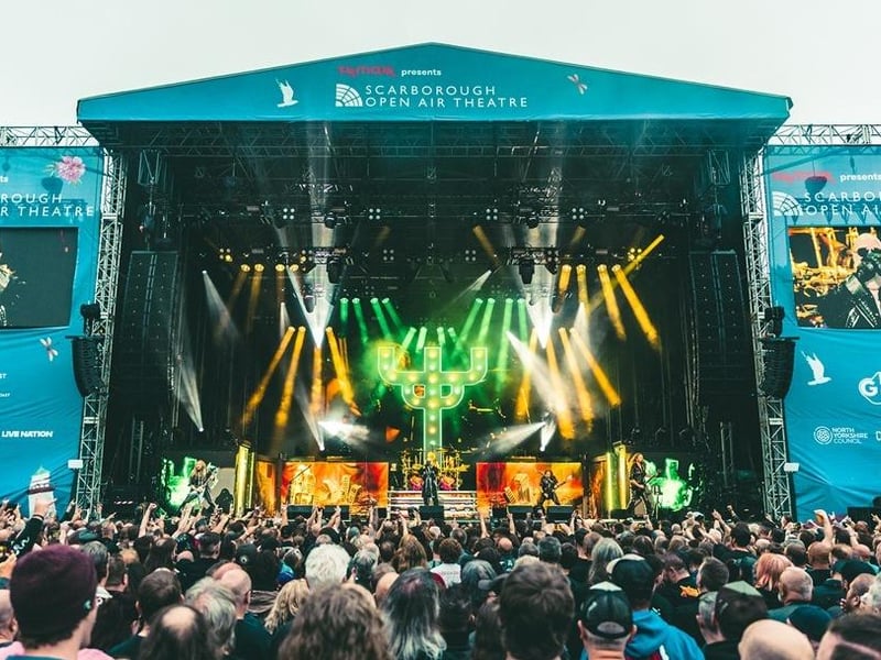 Rockers Judas Priest at their Open Air Theatre show. photo: Cuffe & Taylor