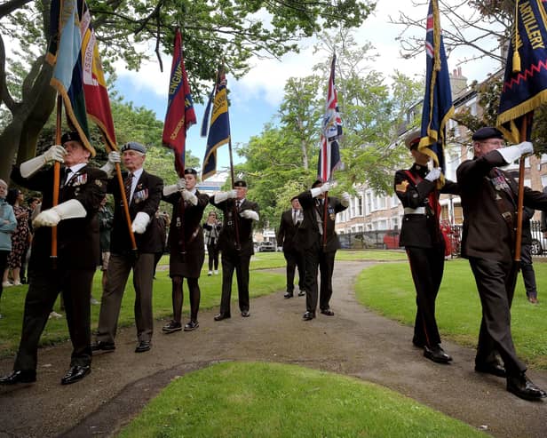 The standard bearers arrive