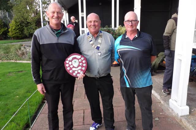 Summer Championship winner Richard Jackson, ECYCGBA president Emmo Emmerson and runner-up Paul Morgan.