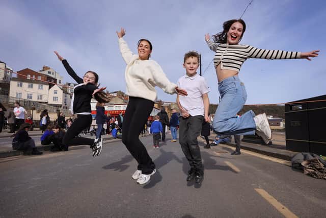 Jumping for joy on Foreshore Road