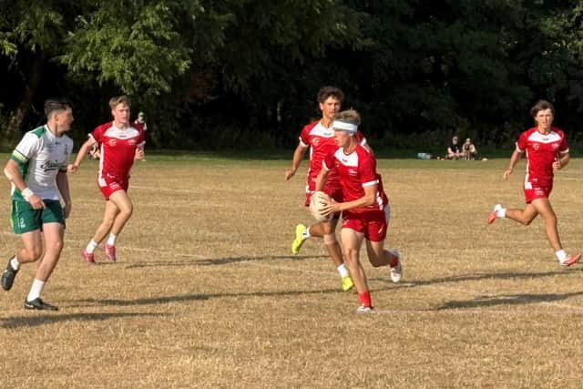 Scarborough's Mitchell England in action for U20s England Lions touch rugby team at the European Youth Championships.