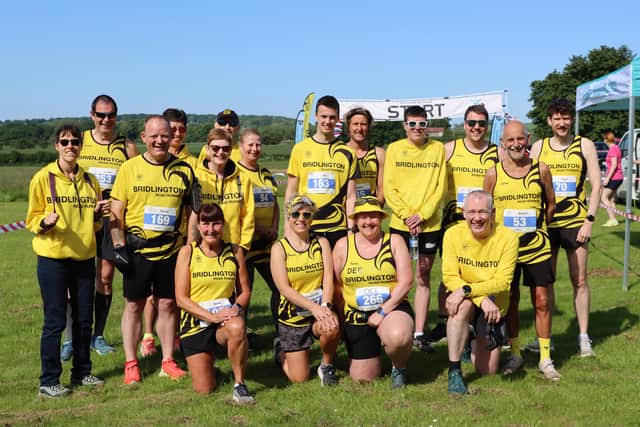 The Bridlington Road Runners team line up at the Top of the Wolds 10K race. PHOTOS BY TCF PHOTOGRAPHY