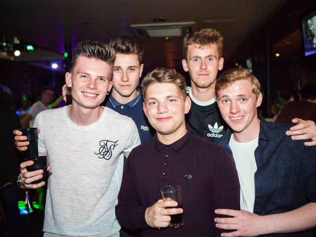 Likely lads Liam, Thomas, Nicky, Mikey & Ross enjoying their big night out in Blue Lounge