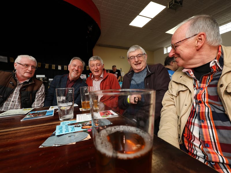 Enjoying a drink and a chat
