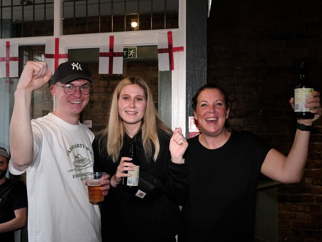 Cheering at The Jand S Sports Bar.